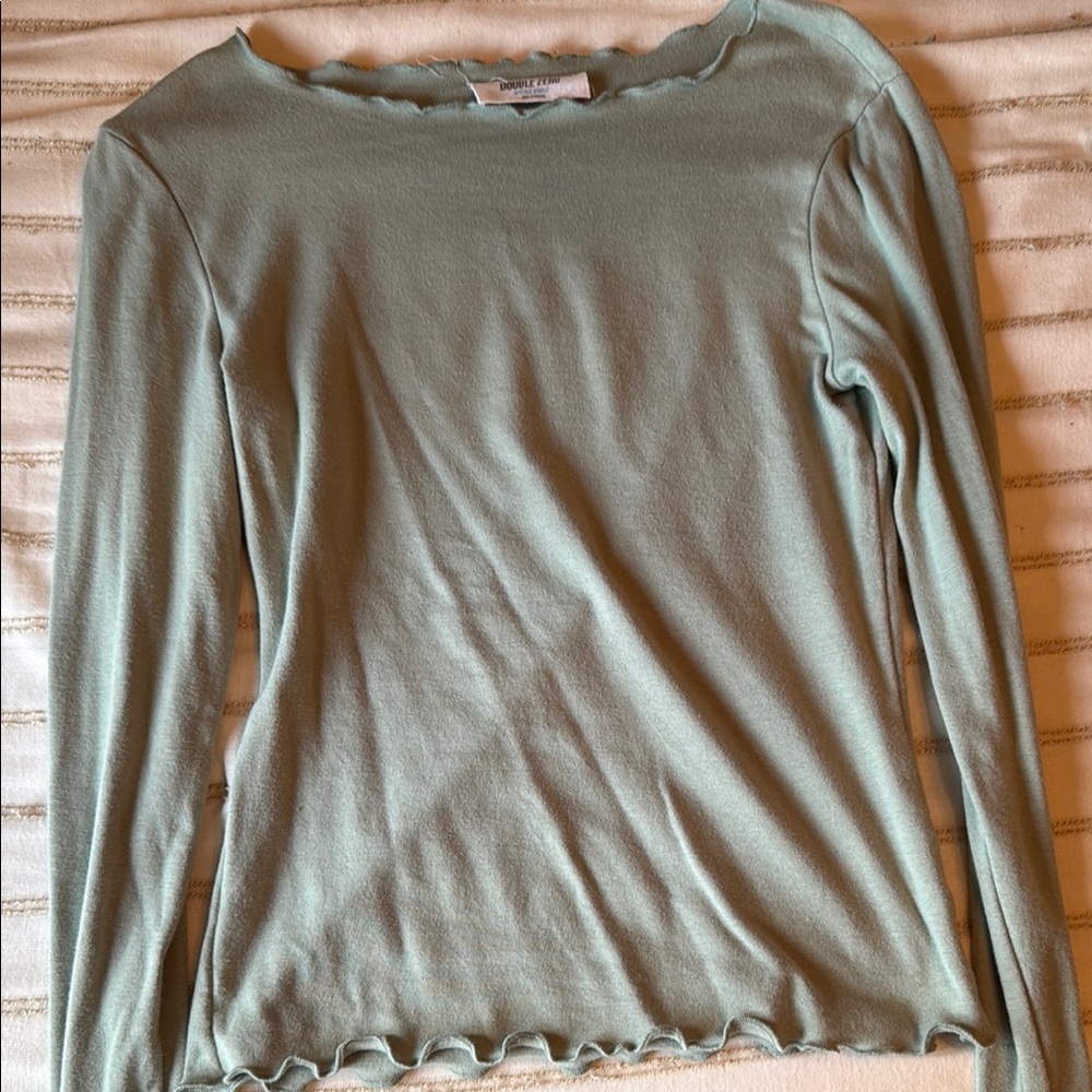 Double Zero Seafoam Long Sleeve Blouse